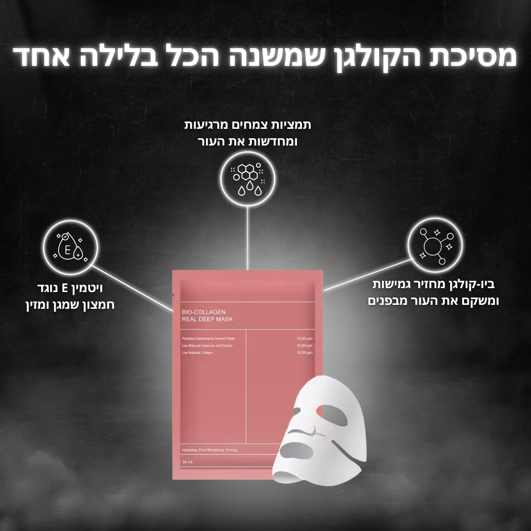 מסיכת ביו-קולגן לפנים